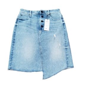 Hale Tomi Asymmetrical A-Line Denim Jean Skirt 30